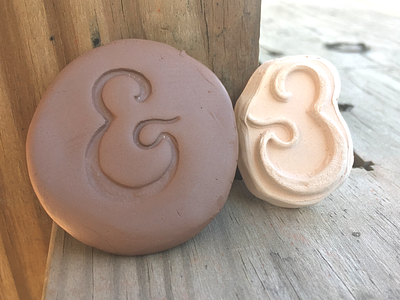 Amperstamp No2 ampersand bisque ceramics clay handmade lettering pottery stamp stoneware tools type typography