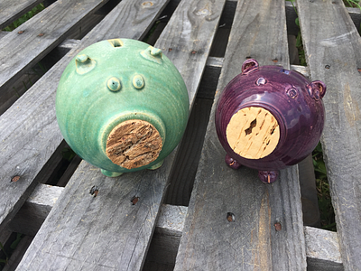 Mini Piggy Banks ceramics clay craft handmade pig farm piggy bank pigs pottery