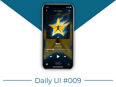 Daily Ui #009 Music Player app bazzi blue design flat minimal somebody ui ux