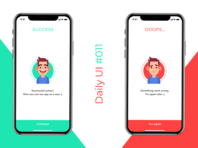 Daily Ui #011 Sign Up Success\ Failure