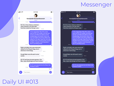 Daily Ui #013 Direct Messaging app blue design flat message app minimal somebody ui