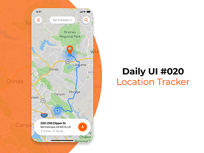 Daily Ui #020 Location Tracker app daily daily 100 challenge daily ui dailyui design flat minimal ui ux
