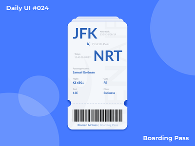 Daily Ui #024 Boarding Pass