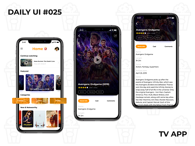 Daily UI #025 TV App app concept daily daily 100 challenge dailyui design flat minimal tv tv app ui ux