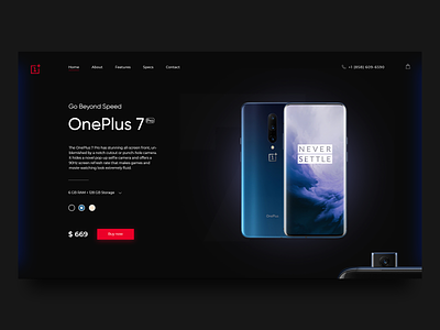 OnePlus7Pro Concept Home page design homepage interface landing mobile oneplus page ui user ux web webdesign website