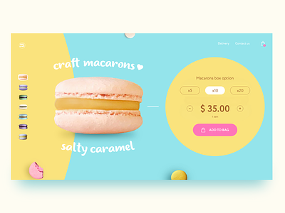 Craft Macarons Store Homepage Concept bakery clean design dessert homepage interface landing page ui user ux web webdesign website