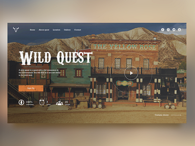 Wild Quest Homepage Concept clean ui design homepage interface landing page ui user ux web webdesign website wild west