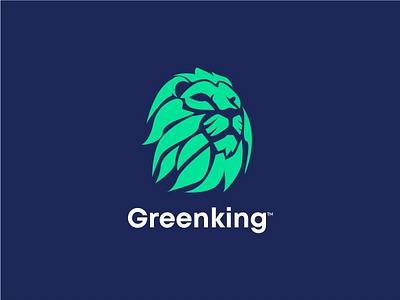 Greenking design flat green icon illustration personal brand typography vector