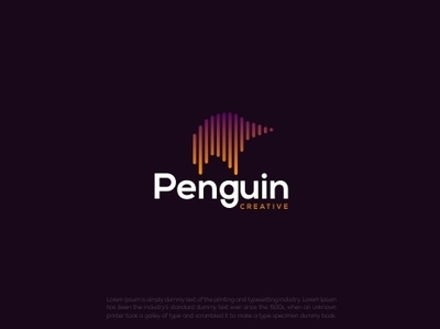 Penguin Creative audio creative design icon illustration logo mark music penguin purple reef vector