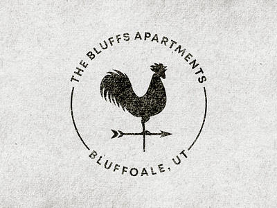 The Bluffs Apartments bird branding chicken cock illustration logo design rooster vector