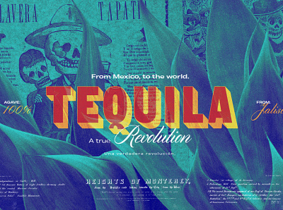 Tequila. A true revolution. art direction artwork collage colors illustration tequila tipography