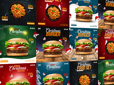 Christmas Burger Banner Design akmeliasunny burger manipulation christmas banner design christmas template elias creation graphic design restaurants restaurants banner design social templates design xmas banner