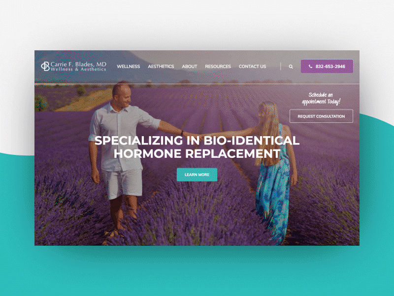 Blades Wellness Home Page Responsive Website Design