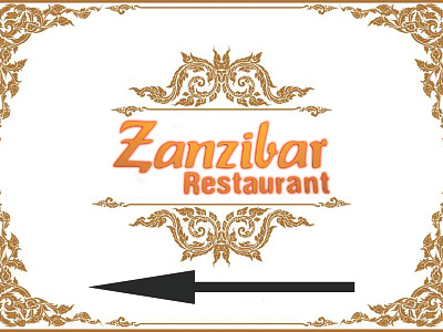 Zanzibar Restaurant Direction board design diner fastfood logo photoshop restaraunt sign sign board youtube