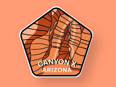 Arizona Badge badge design canyon national parks nature illustration