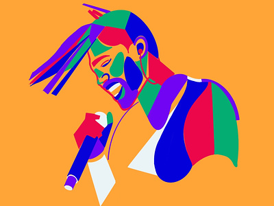 Singing in Color design flat illustration vector