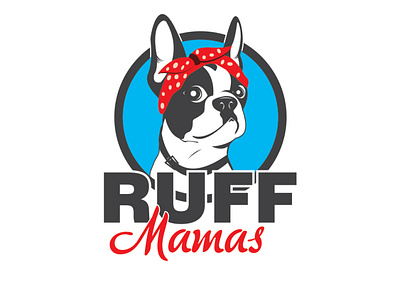 Ruff Mamas design dog french bulldog illustration logo vector