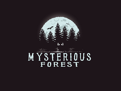 Mysterious Forest dark design forest illustration logo vector