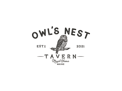 OWL`S NEST branding design illustration logo logo design vector vintage