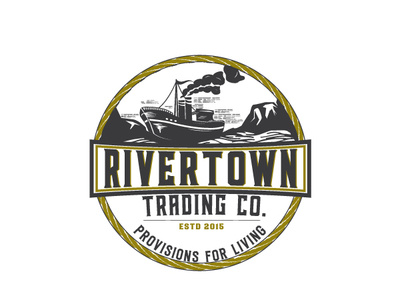 Rivertown design illustration label design logo