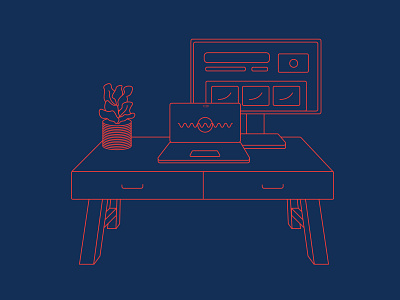 A Clean Desk is a Happy Designer design flat graphic design illustration linework