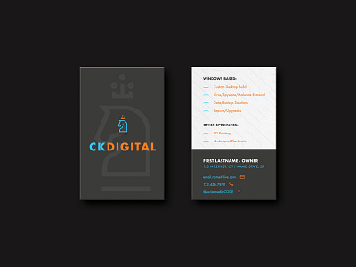 CK Digital Business Card branding business business card design chess computer design dribbble flat logo tech