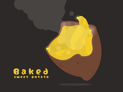 Baked sweet potato baked cute illust potato sweet