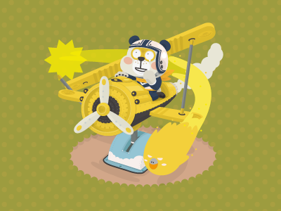 steep turn airplane amusement character cute illust kawaii pilot