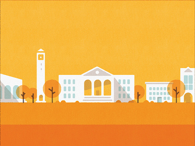 University buildings geometric illustration print university