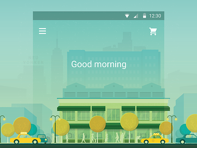 Good morning android city illustration material material design new york