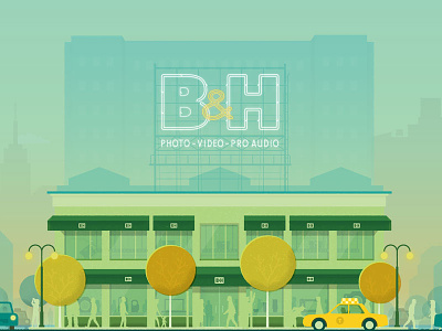 B&H Banner audio bh google illustration material design new york nyc photo store taxi video