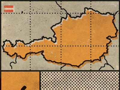 Austria austria black grid halftone ink map offset print yellow