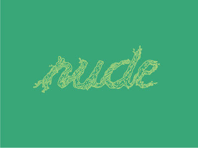 Rude Troll branches lettering roots rude twigs typography
