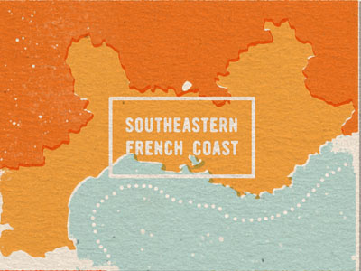 Southeastern France coast france map mediterranean print