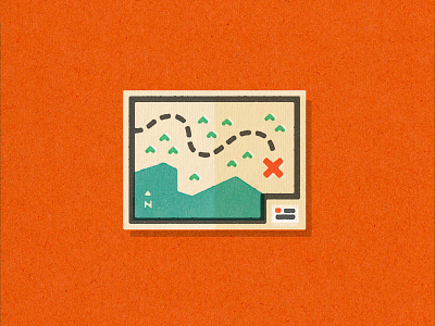 Next steps icon illustration map print
