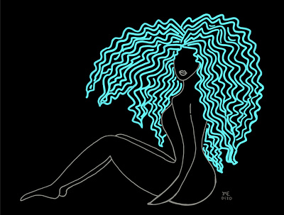 Bodacious Mane in Mint afro afropean black woman graphic design illustration natural hair community vector
