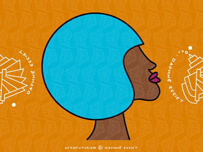 Afrofuturist Woman Profile afro afrofuturism afropean black woman illustration