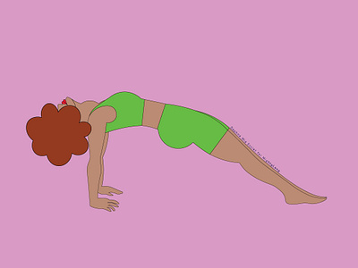 Purvittanasa afro black woman illustration vector yoga pose yogi