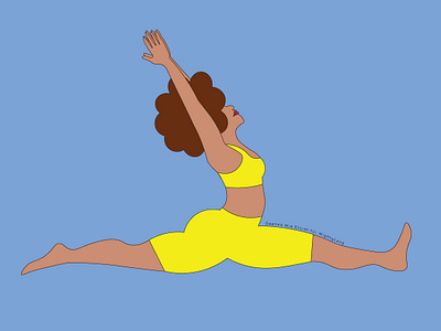 Hanumanasana afro black woman design illustration vector web yoga pose yogi