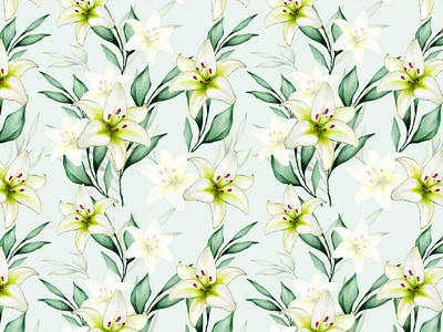 watercolor floral and leaves seamless pattern art background decoration design floral flower illustration leaf nature pattern plant print seamless spring summer textile texture tree wallpaper watercolor