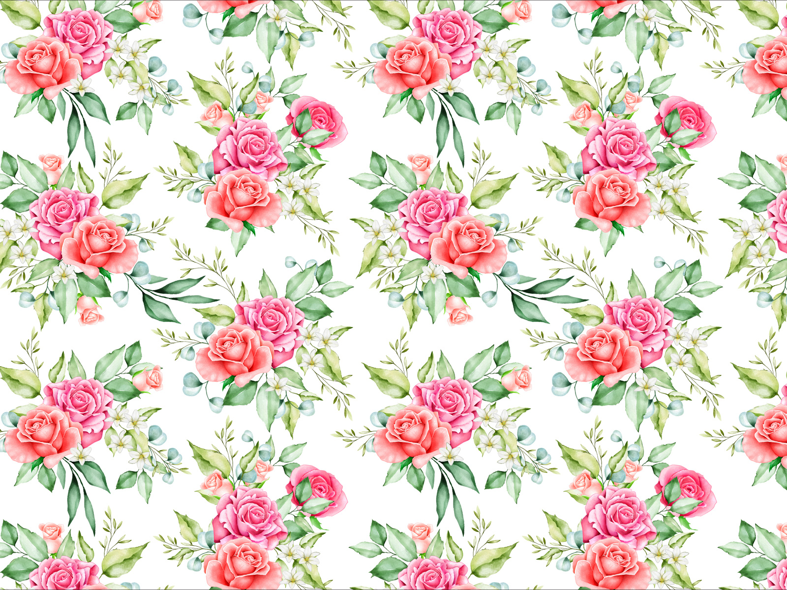 watercolor floral and leaves seamless pattern by lukasdedi seamless ...