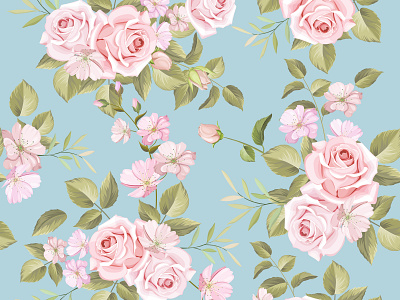 beautiful floral seamless pattern art background beautiful blossom fabric floral flower garden illustration leaf nature pattern seamless spring summer textile texture vector vintage wallpaper