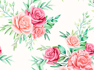 watercolor floral seamless pattern abstract art background blossom design fabric fashion floral flower illustration leaf nature pattern pink seamless spring summer textile wallpaper watercolor