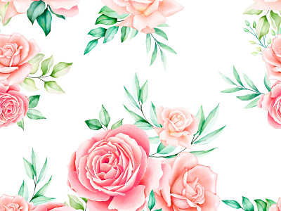 watercolor floral seamless pattern abstract art background blossom design fabric fashion floral flower illustration leaf nature pattern pink seamless spring summer textile wallpaper watercolor