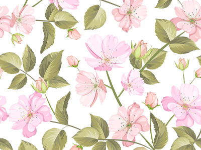 watercolor floral seamless pattern abstract art background blossom design fabric fashion floral flower illustration leaf nature pattern pink seamless spring summer textile wallpaper watercolor