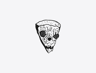 Spooky pizza logo branding cheese delivery design food halloween illustration logo minimal minimalist mushroom pepperoni pizza reialesa scary slice spooky vector