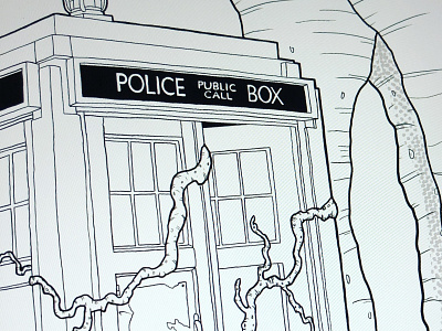 TARDIS bbc digital work doctor who illustration ipad pro procreate tardis time machine wip