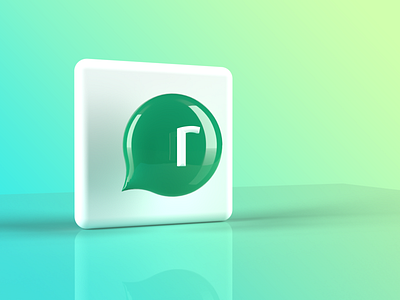 3D Icon 3d 3d icon gradient green icon logo minimal icon minimalist minimalist logo