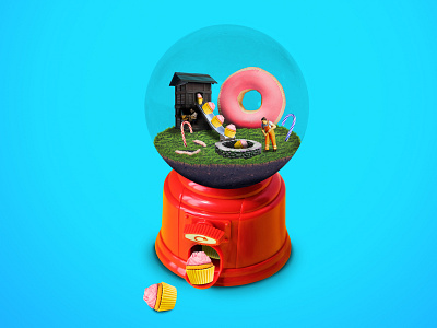 Candy Machine ad art direction candy cupcake graphic design photoshop realism sweets