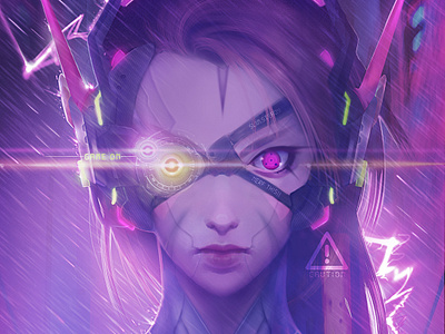 D.VA ( X ) SARADA UCHIHA [ GAME - ON ! ] sharingan! digital illustration digital painting dva illustration